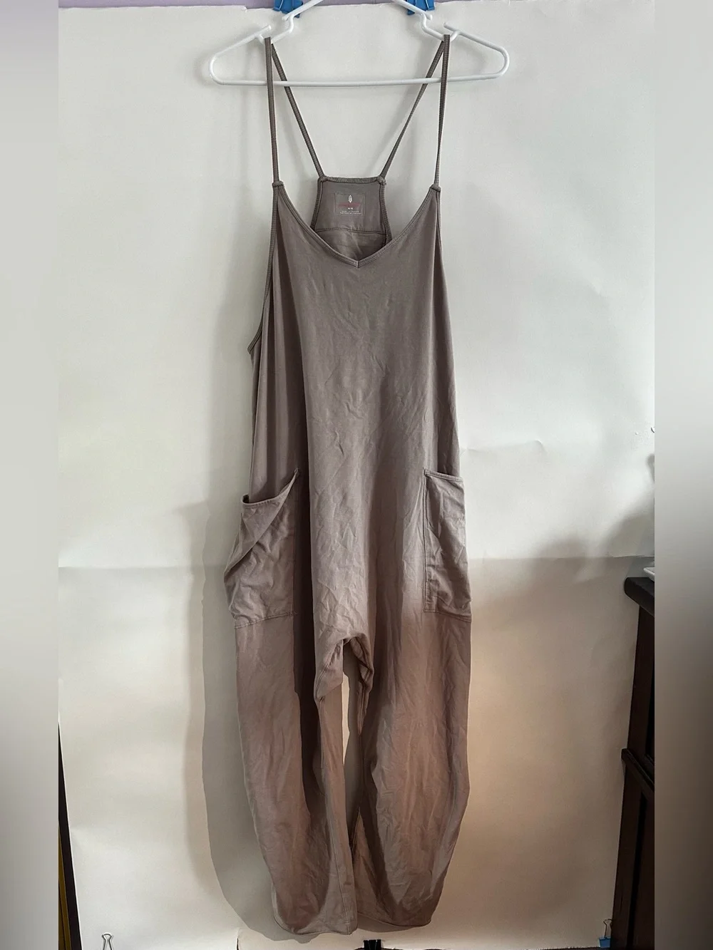 FP Movement Free People Hot Shot Jumpsuit Taupe M - Picture 1 of 7